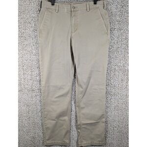Duluth Trading Pants Adult 34x34 Beige 40 Grit Slim Fit Flex Twill Carpenter Men